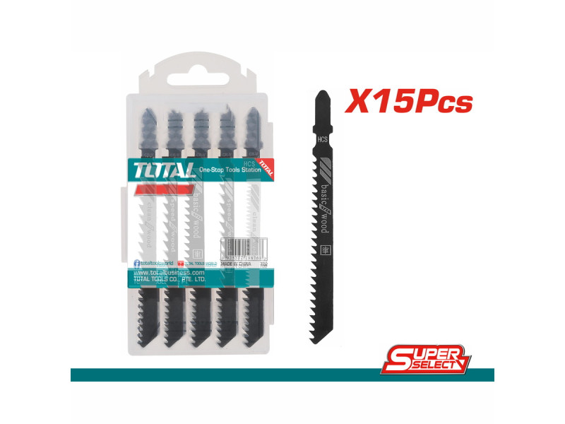 TOTAL Jig saw blade for wood 15pcs (TAC151111C)