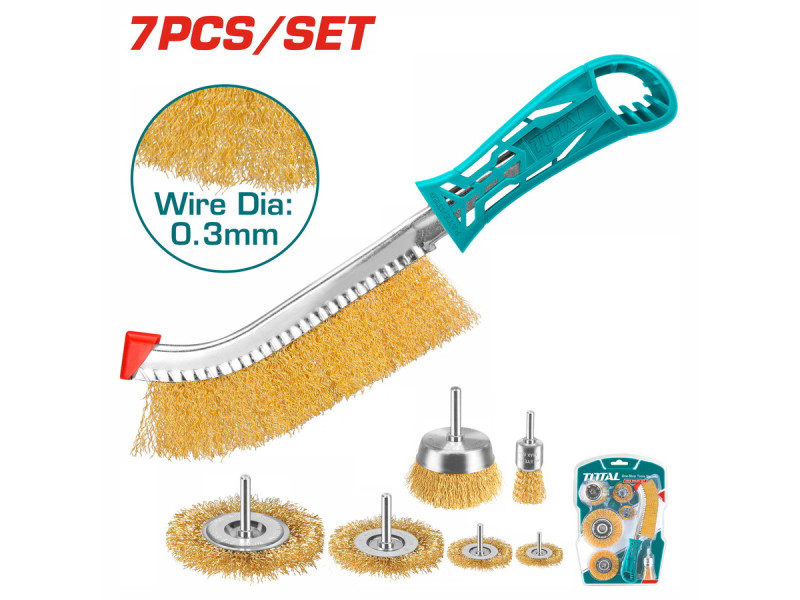 TOTAL 7 Pcs wire brush set (TAC310071)