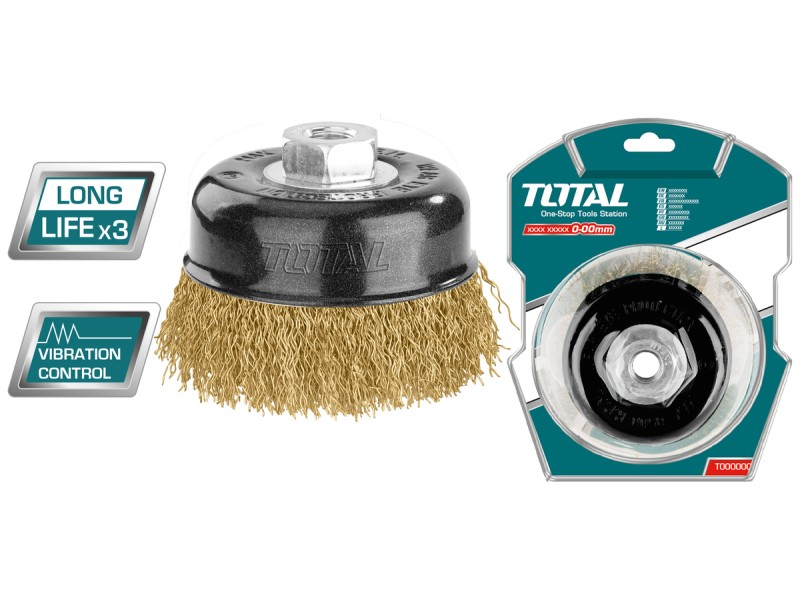 TOTAL WIRE CUP BRUSH 100mm (TAC31045)