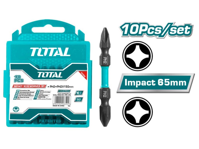 TOTAL IMPACT SCREWDRIVER BIT PH2 65mm (TACIM16PH233)