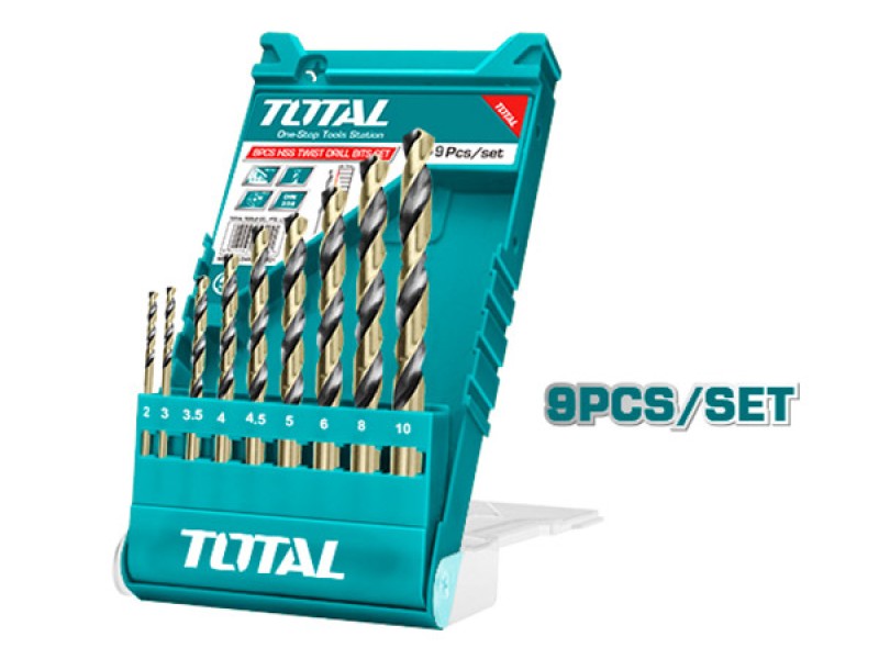 TOTAL 9PCS HSS twist drill bits set (TACSD0095)