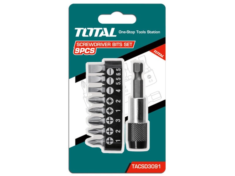 TOTAL 9pcs SCREWDRIVER BITS SET (TACSD3091)