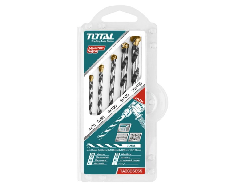 TOTAL MASONRY DRILL BITS SET 5PCS (TACSD5055)