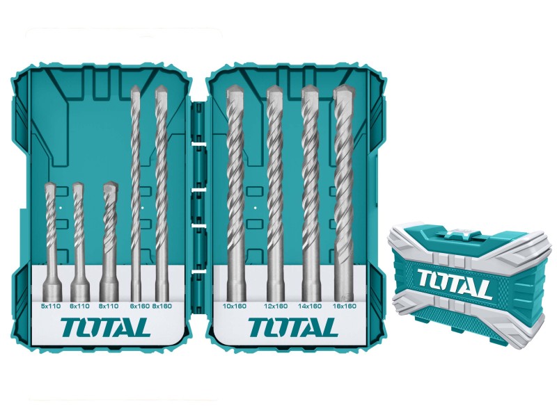 TOTAL 9PCS SDS - PLUS HAMMER DRILL BITS SET (TACSDL30901)