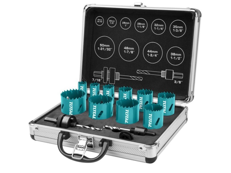 TOTAL BI-METAL HOLE SAW SET 12PCS (TACSH1121)