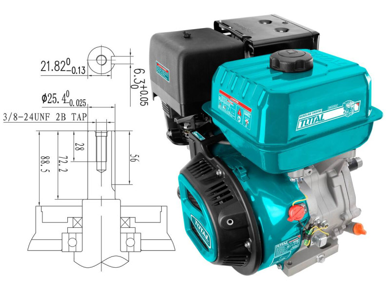 TOTAL GASOLINE ENGINE 270cc - 9HP (TGEN1771)