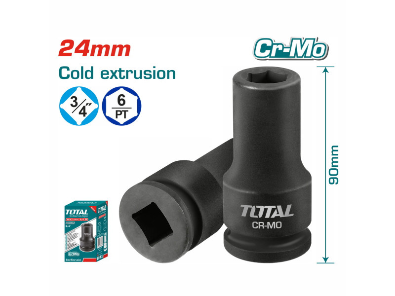 TOTAL 3/4"DR. Impact socket 24mm (THHISD3424L)