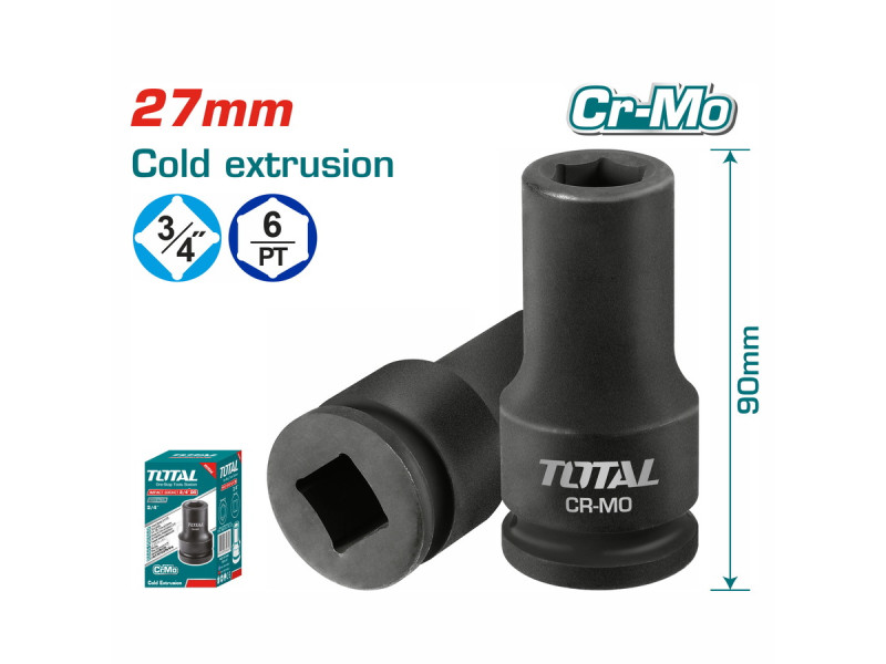 TOTAL 3/4"DR. Impact socket 27mm (THHISD3427L)