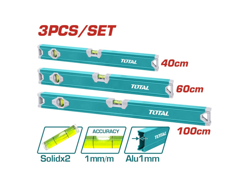 TOTAL Spirit level set 3pcs (THT10403)