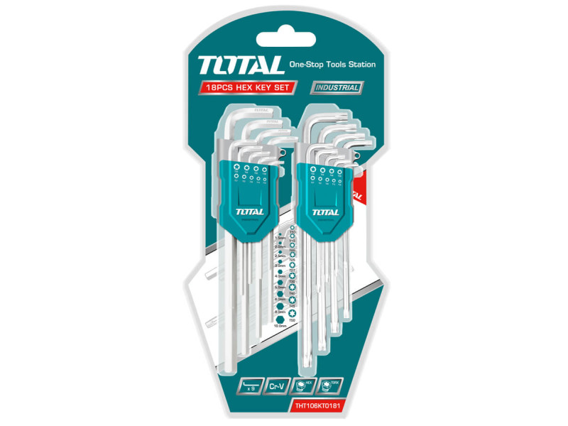 TOTAL SET HEX KEY + TORX KEY 18 PCS (THT106KT0181)