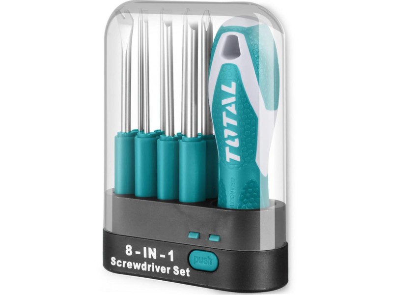 TOTAL INTERCHANGEABLE SCREWDRIVER SET 9 PCS (THT250906)